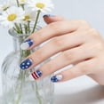 thumbnail image 4 of LEFTHIGH Home Independence Day Press On Nails 24Pcs Red White Blue Flag Star Designs Short Reusable Acrylic Artificial Nails for 4th of July Parties, 4 of 9