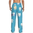 thumbnail image 3 of Sigee Cute Healthy Teeth Print Men's Pajama Pants - Soft Lounge Sleep Bottoms with Elastic Waistband and Pockets-Large, 3 of 9