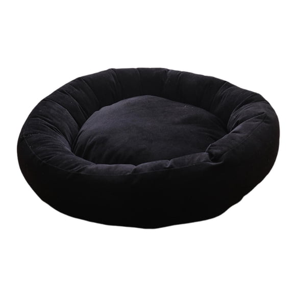 Cama para Gatos, Cama Tipo Dona, Cómoda, Lavable, Suave, para Otoño E Invierno, Tapete para Dormir para Mascotas, Nido para Gatos para Cachorros Y Gat negro L