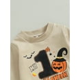 thumbnail image 3 of Toddler Baby Girl Boy Halloween Outfit Pumpkin Crewneck Sweatshirt Long Sleeve Shirts Top and Pants Set Fall Winter Clothes, 3 of 8