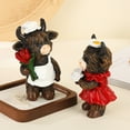 thumbnail image 2 of Moocorvic 2Pcs Resin Highland Cow Figurine, Valentine's Day Gifts for Couple, Farmhouse Wedding Table Centerpieces Decorations, 2 of 5