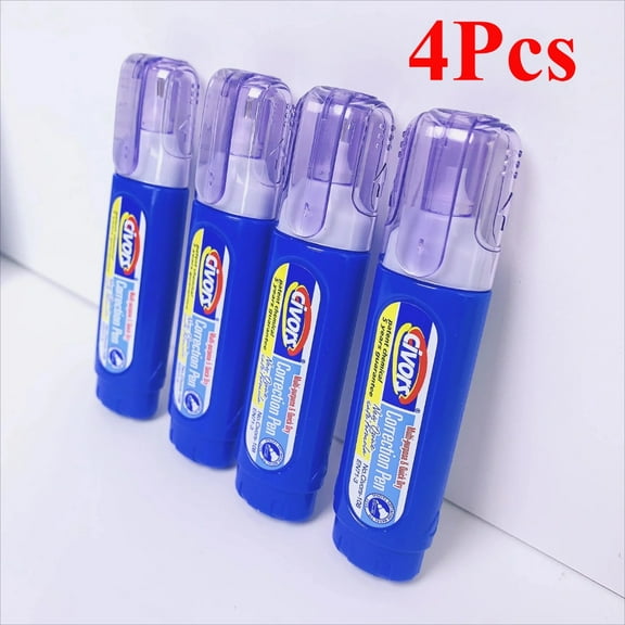 4-Piece Correction Fluid Set: Strong Coverage, Quick-Dry, Smudge-Proof – Ideal for Error Correction
