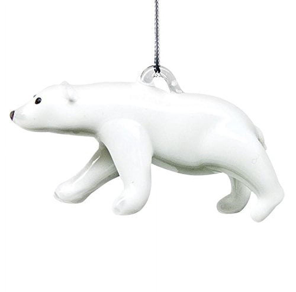 Hand Crafted Glass Christmas Tree Ornament or Figurine, Polar Bear