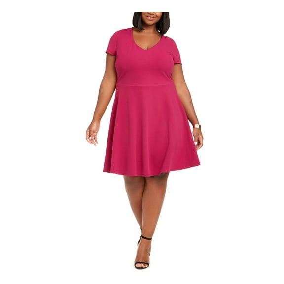 B. Darlin Womens Juniors Plus Tie Back Fit & Flare Dress