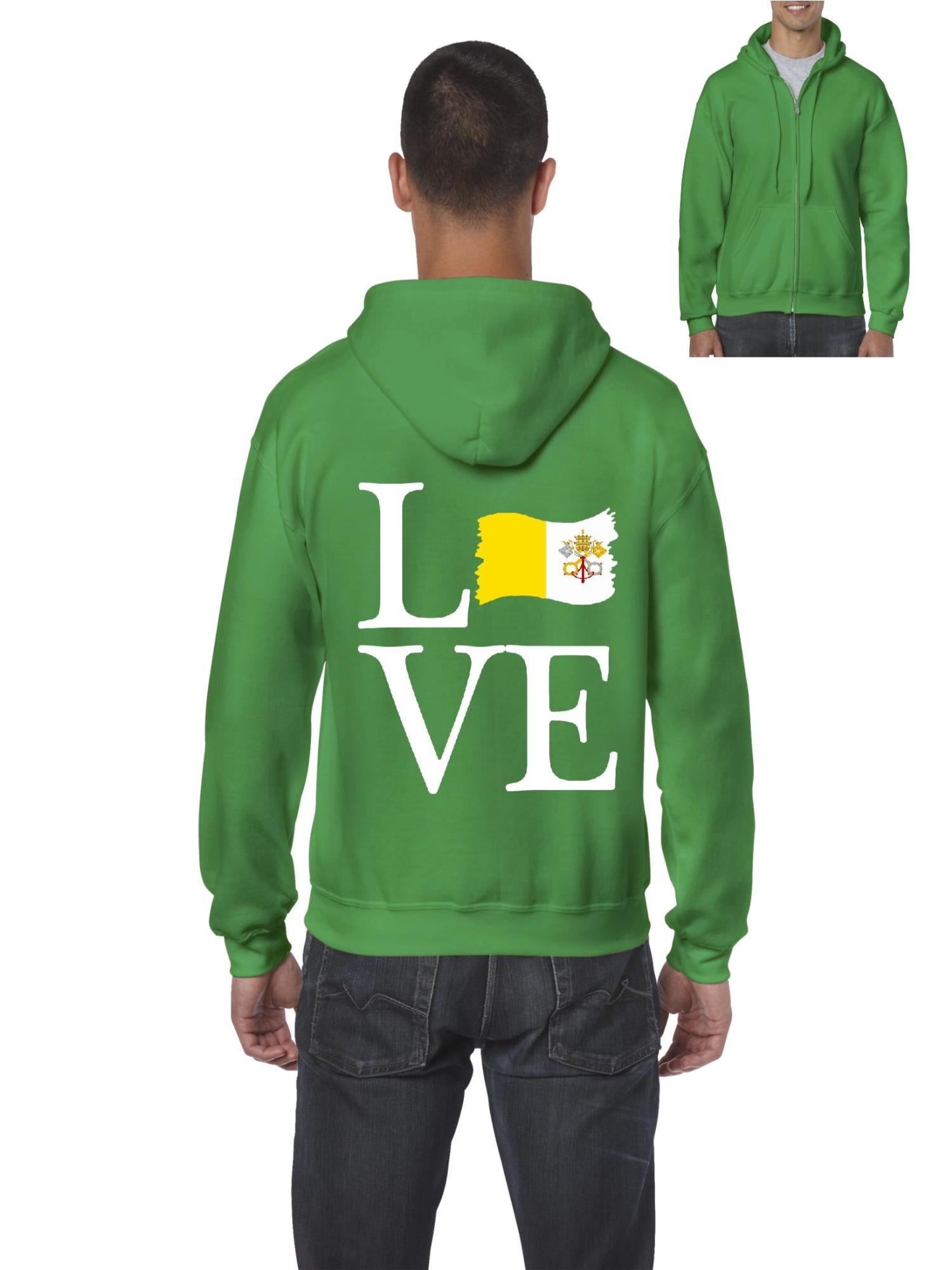Mens Hoodies Vatican Flag Map Fashion Pullover Hooded Print Sweatshirt Jackets