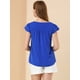 thumbnail image 5 of Camiseta Manga Tulipán Cuello En V Básico Para Mujer Azul XL, 5 of 6