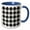 Blue/White, variant on 3drose, Square Pattern Background - Abstract Monochrome Vector Graphic, 11oz Two-tone Green Mug