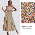 thumbnail image 6 of PRETTYGARDEN Women's Summer Floral One Shoulder Maxi Dress Knot Ruffle Boho Beach Vacation Wedding Guest Long Sun Dresses, 6 of 6