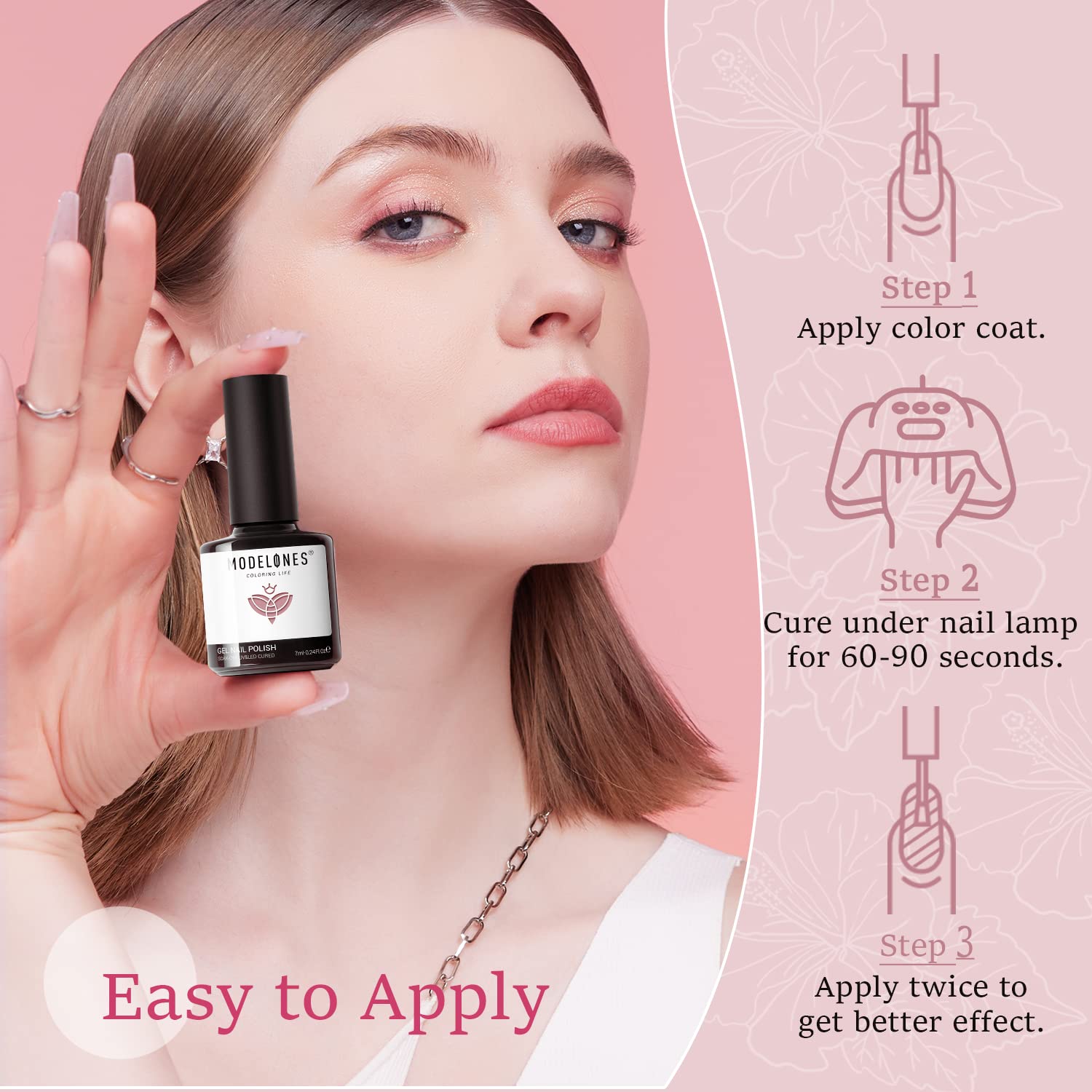Modelones Gel Nail Polish Set, 6 Colors Nude Pink photo 3