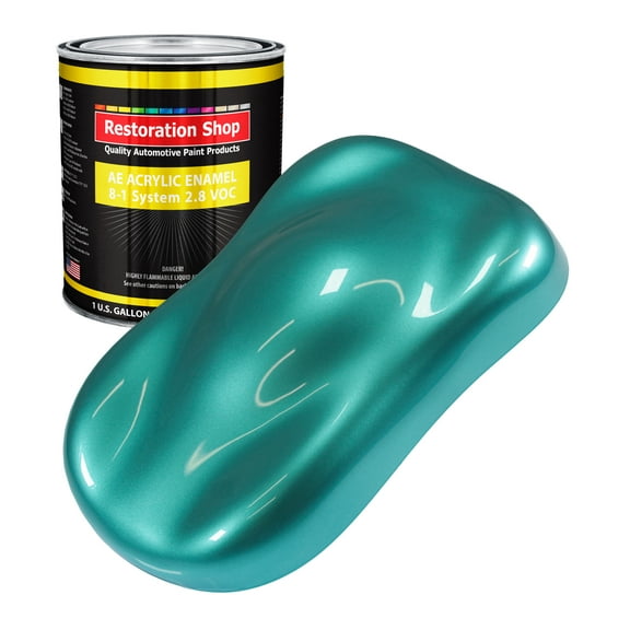 Restoration Shop Gulfstream Aqua Metallic Acrylic Enamel Auto Paint - Gallon Paint Color Only - Single Stage High Gloss
