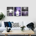 thumbnail image 2 of Hieng Canvas Wall Art For Bedroom Wall Decorations For Living Room Wall Decor For Office Black And White Wall Painting Purple Ocean Landscape Pictures Posters Farmhouse Home Wall Decor, 2 of 5