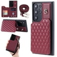thumbnail image 1 of Case for Samsung Galaxy S23 Ultra, Detachable Crossbody Strap Wallet Case with Card Slots, Stand Ring Flip PU Leather Protective Cover Lanyard for Women for Samsung Galaxy S23 Ultra, Winered, 1 of 7