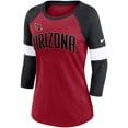 thumbnail image 2 of Women's Nike Arizona Cardinals Cardinal/Heather Black Football Pride Raglan 3/4-Sleeve T-Shirt, 2 of 3