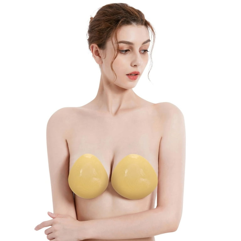 Sehao Push Up Strapless Self Double Sided Adhesive Adhesive Bra Air Holes Backless  Sticky Bras Clothing Shoes & Accessories Beige 