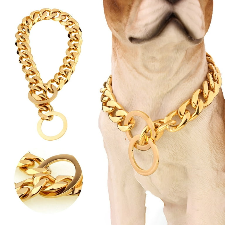 Cuoff Stainless Steel Golden Pitbull Pet Large Dog Chain Pet Chain