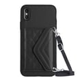 thumbnail image 5 of for iPhone X/XS Slim Case with Card Holders and Strap for Women, iPhone X/XS Phone Case Wallet PU Leather Kickstand RFID Blocking Flip Shockproof Wallet Case - Black, 5 of 11