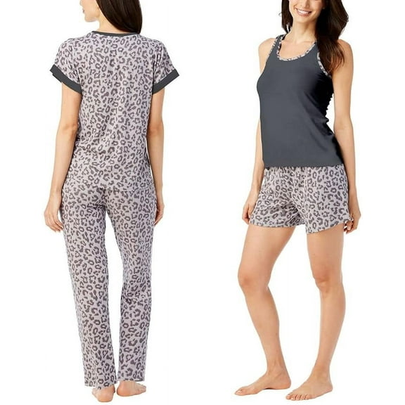 Lucky Brand Ladies' 4-Piece Pajama Set Size Medium, Leopard