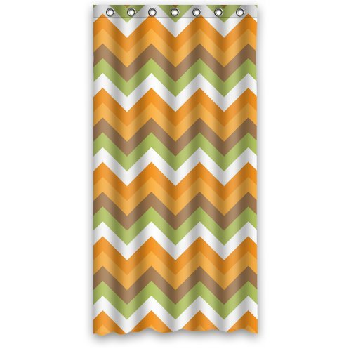 Cortina de ducha ABPHQTO con diseño de Chevron Colorido Impermeable 90x180 cm