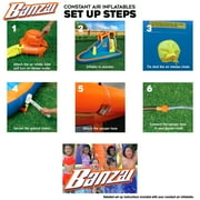 Banzai Big Blast Water Park, Length: 14 ft 5 in, Width: 10 ft 7 in, Height: 7 ft 11 in, Inflatable Outdoor Backyard Water Slide Splash Toy