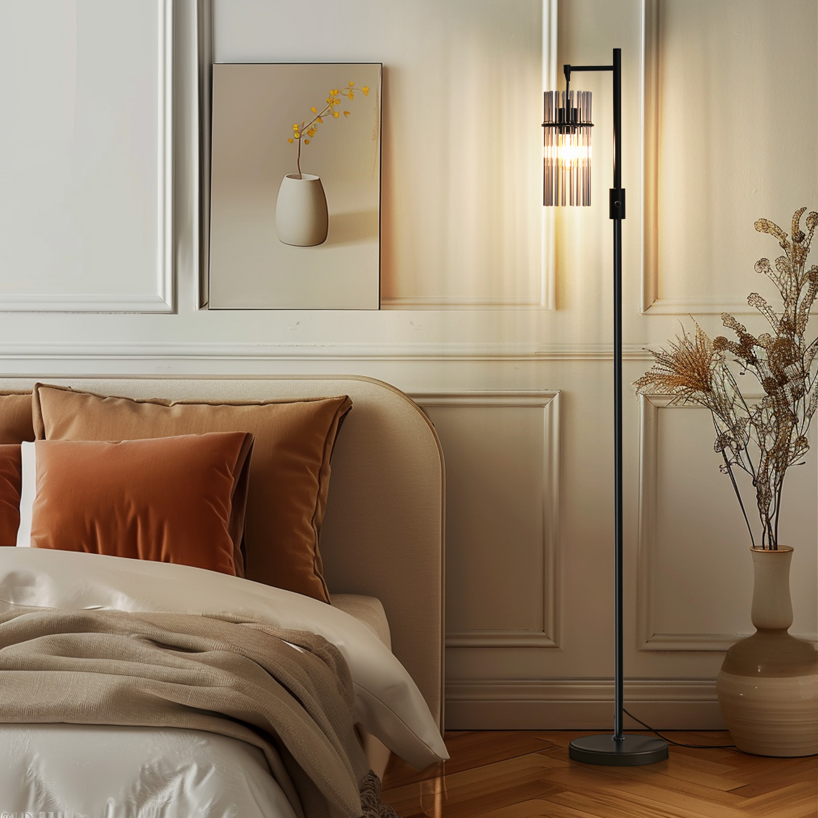 Muaket 66" Industrial Dimmable Floor Lamp with Glass Shade photo 7