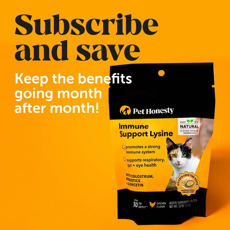 PetHonesty Immune Support Lysine for Cats Chicken Flavor, Dual