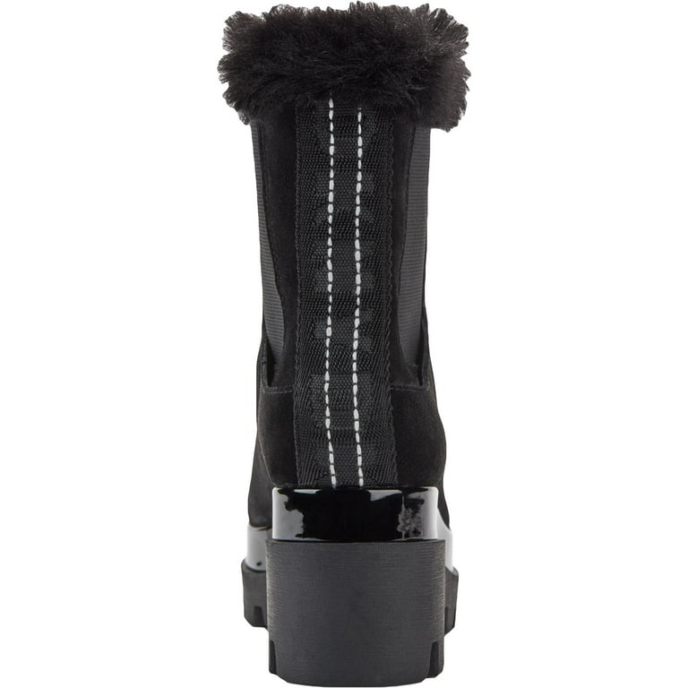 DKNY Womens Bax Suede Faux Fur Chelsea Boots Walmart