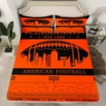 thumbnail image 2 of Feelyou Cincinnati Football City Bed Sheets, Rugby Sports King Sheets, Black Orange Sheet Set, Kids Teens Bedroom Decor, 2 of 7