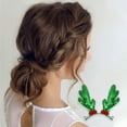 thumbnail image 2 of Unique Bargains 1 Pair Christmas Hair Clips Single Antlers Hairdo Clip for Christmas 1.97"x0.79"x4.72" Green, 2 of 6