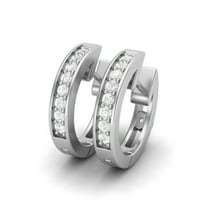 AVDAN Solid 925 Sterling Silver Round Moissanite Diamond Huggie Hoops Women Earrings