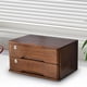 thumbnail image 1 of Caja de Almacenamiento de Escritorio de Madera con Cerradura, Organizador de Escritorio, Organización de 2 Niveles, Cajón de Almacenamiento de Gabinet Marrón, 1 of 8