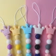 thumbnail image 2 of Magik Baby Pacifier Clip Chain Binky Holder Teething Beads Wooden Silicone, 2 of 3