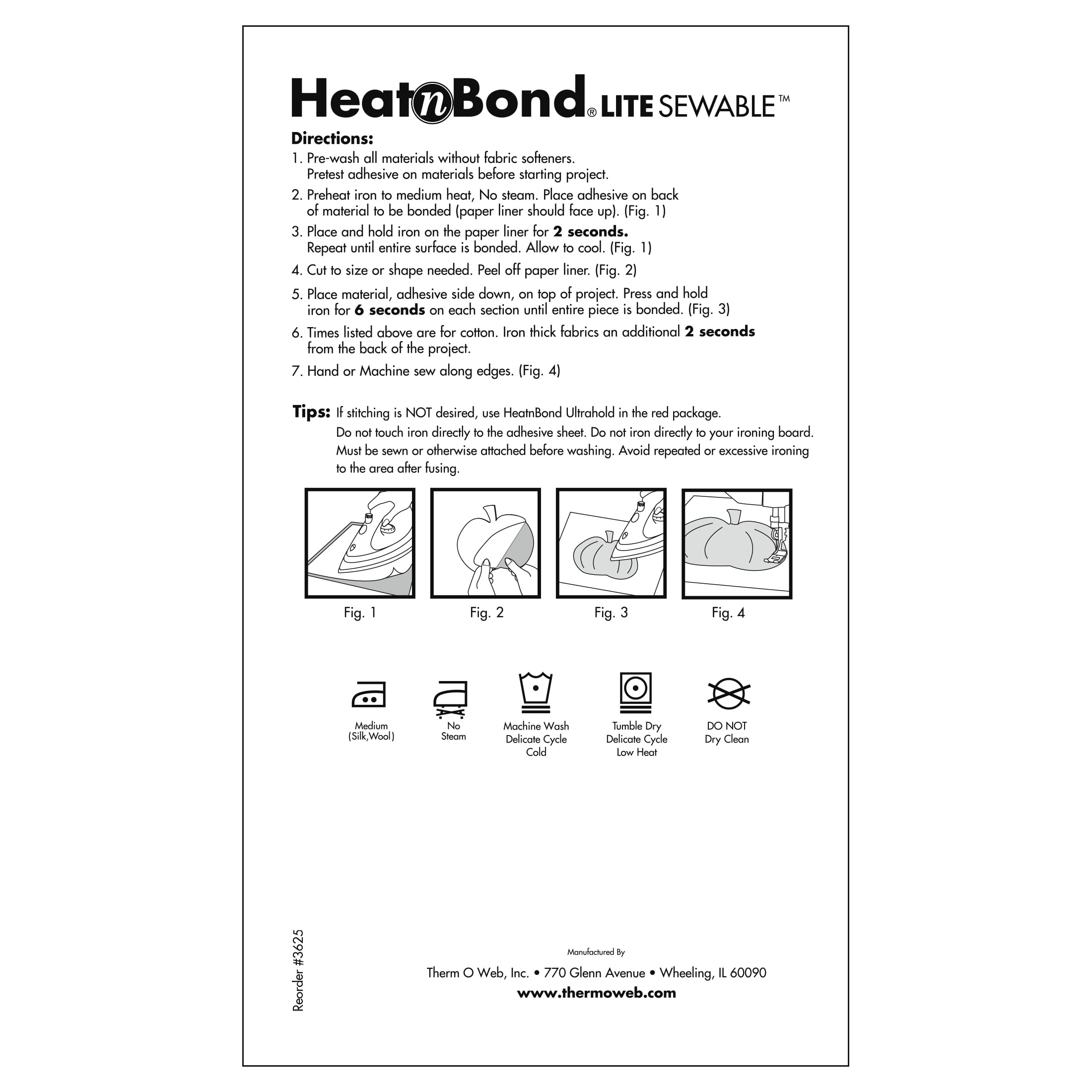 (3 pack) HeatnBond Lite Sewable Iron-on Clear Adhesive for Fabrics 17 inch x 5 yard