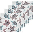 thumbnail image 2 of SKYSONIC Sea Turtle Cotton Washcloths Set of 6, Highly Absorbent Soft Fingertip Towel for Bathroom, Gym, Hotel and Spa, 12x12 Inch, 2 of 7