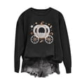 thumbnail image 6 of Arlun Halloween Funny Sweatshirt for Women Sequin Pumpkin Cart Graphic Printed Pullover Tops Long Sleeve Hoodless Shirt Casual Fall Fashion Sweatshirts for Everyday Wear Black XXXL, 6 of 7
