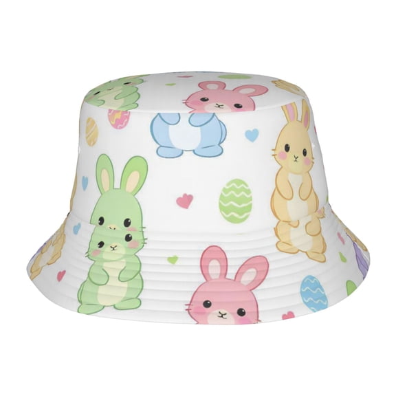 Easter Bunny Fisherman's Hat Lightweight and Breathable Sun Hat Suitable for Both Men and Women