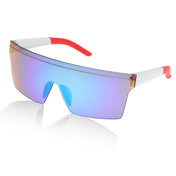 Unique Bargains 1 Pcs Motorcycle Riding Goggles PC Cycling Sunglasses Green Lens White Frame