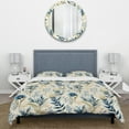 thumbnail image 3 of Designart "Coastal Blue With Sandy Beige Tones I" Plants Bedding Covert Set - Bohemian & Eclectic Bed Set With 1 Sham, 3 of 5