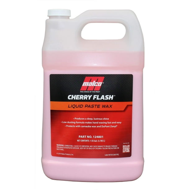 Cera en pasta líquida Malco Cherry Flash, 1 galón (3,78 L), para automoción