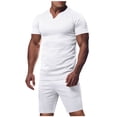 thumbnail image 2 of NTACZA Shorts Set Men Short Sleeve Athletic Tracksuits Crew Neck Men's Muscle Sweatsuits S, 2 of 7