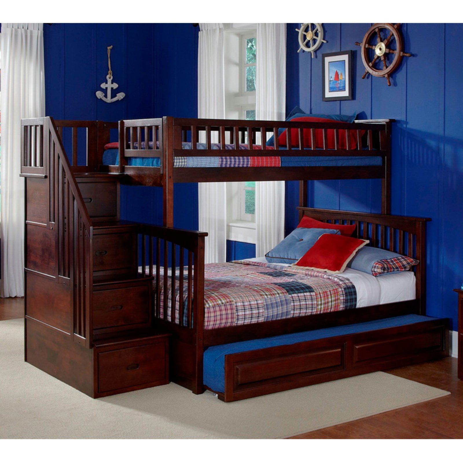 Atlantic Furniture Columbia Twin over Full Stairway Bunk Bed