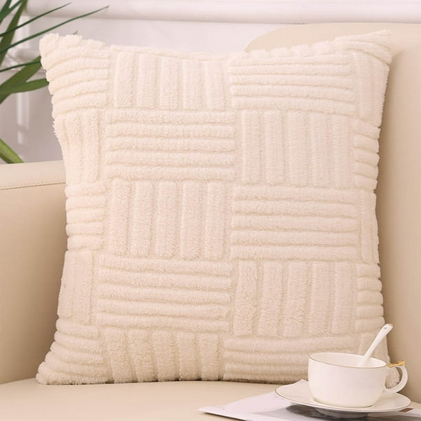 Xihbxyly Almohada Peluda, Cojín de Terciopelo Suave de Poliéster, Funda de Almohada con Cremallera Invisible, Lavable a Máquina, Fácil de Limpiar, Decoración para Sofá de Sala de Estar, Comodidad par