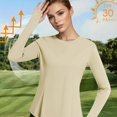 thumbnail image 5 of UV SPF Long Sleeve Sun Shirt for Women Crew Neck Slim Fitted Sun-Protective Clothing with Thumb Holes Rash Guard UV SPF Tees Shirts Quick Dry Blouses with Thumb Holes, 5 of 7