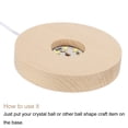 thumbnail image 3 of LED Madera Bola Soporte Exhibición Base 10x2cm Blanco Luz Redondo USB Interruptor para Cristal Bola Piedra Paquete de 2, 3 of 5