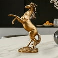 thumbnail image 6 of Modern Horse Statue Sculpture resin material art Crafts Fengshui Simulation Animal Ornament for Desktop Living Room Shelf Decoration , gold, 6 of 7