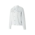 thumbnail image 3 of Women's Basic Button Down Stretch Fitted Long Sleeves Denim Jean Jacket, 3 of 7