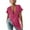 Rose red, variant on Women Deep V Neck Short Sleeve Side Slit Oversized T Shirts Tunic Top