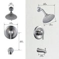 thumbnail image 2 of WOWOW Brushed Nickel Shower Tub Kit Brass Shower Faucet Set with Tub Spout and 6-Inch Rain Shower Head, Single Handle Tub and Shower Trim Kit, Shower Valve Include, 2 of 5