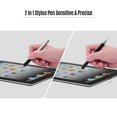 thumbnail image 2 of Tignapoo High-Quality 2-in-1 Touch Stylus Pen with Nano Conductive Fabric Tip & Suction Cup - Metal Capacitive Stylus with Clip, Available in Black/Silver, Includes Bonus Tips (2 Disc + 2 Fiber), 2 of 6