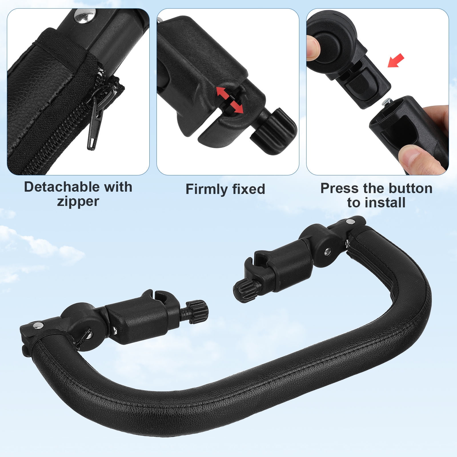 Pawsdot Addon Stroller Handle Black 1Pcs