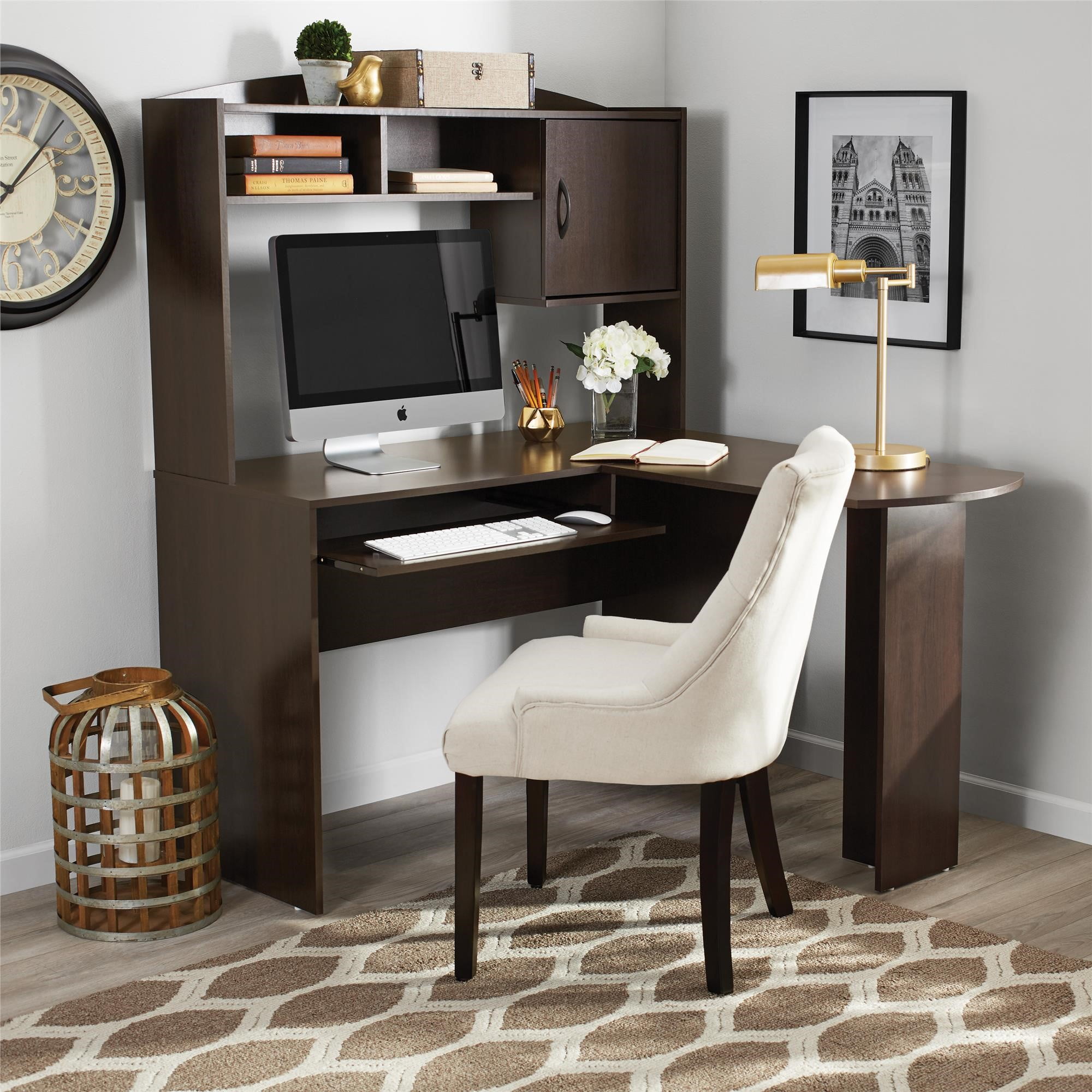 Ameriwood Home L Shaped Desk With Hutch Multiple Colors Walmart